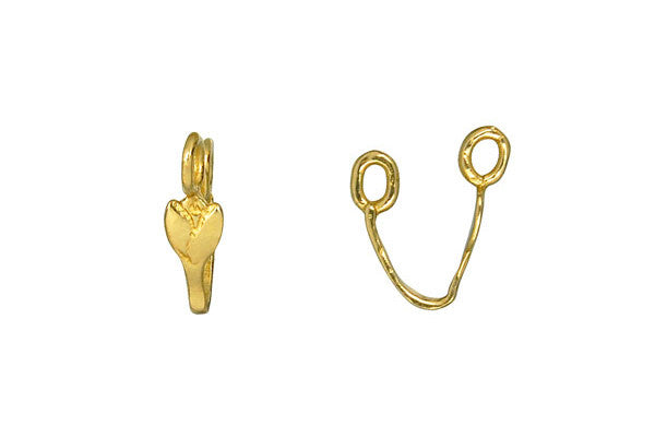 Brass Small Tulip Donut Bail, 14.0x4.0mm