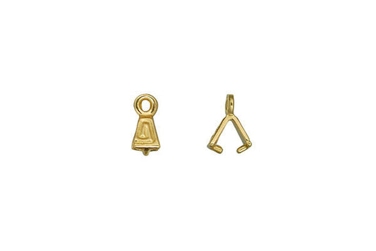 Brass Tiny Aztec Swirl Pinch Bail, 8.0x3.5mm