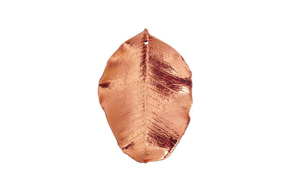 Copper Carob Leaf Pendant, 20-30mm, 1 Piece, Pendant for Jewelry Making