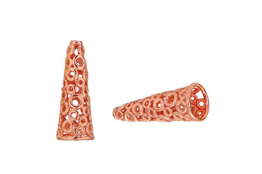 Copper Circle Lattice Cone, 19.0x4.0mm