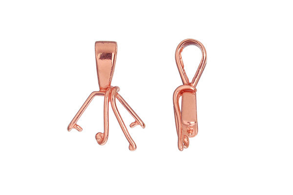 Copper Double Swirl Pinch Bail, 16.0x12.0mm