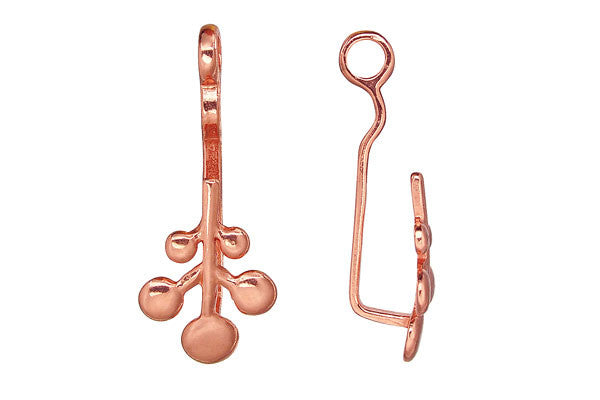 Copper Large Willow Branch Stone Hanger, 33.0x13.0mm