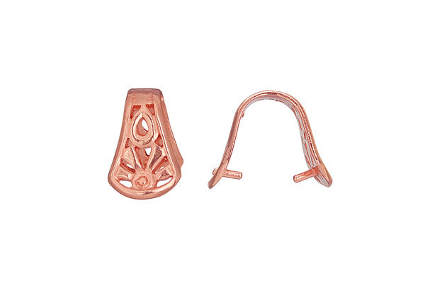 Copper Open Sun and Teardrop Pinch Bail, 13.0x8.0mm