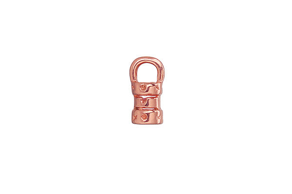 Copper Patterned End Cap Crimp, 10.0mmx4.5mm
