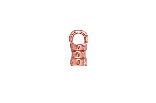 Copper Patterned End Cap Crimp, 10.0mmx4.5mm