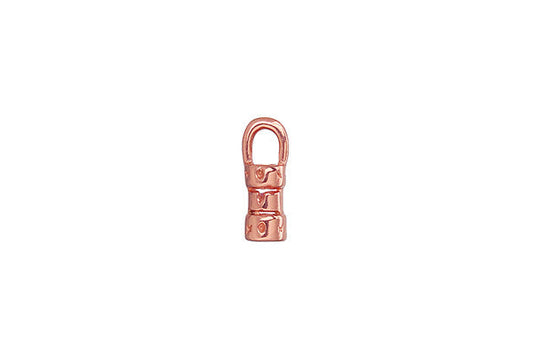 Copper Patterned End Cap Crimp, 10.0x3.0mm
