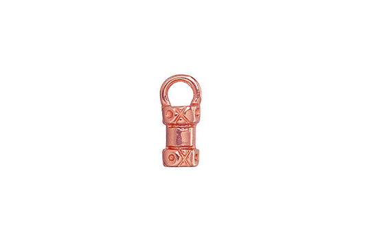 Copper Patterned End Cap Crimp, 10.5mmx4.0mm