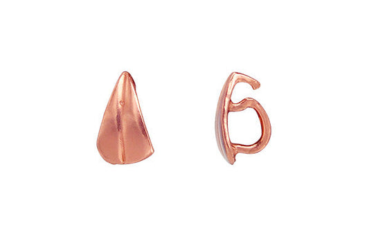 Copper Plain Leaf Necklace Bail, 8.0x5.0mm