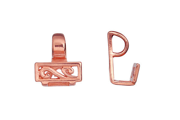 Copper Scroll Stone Hanger, 18.0x13.0mm