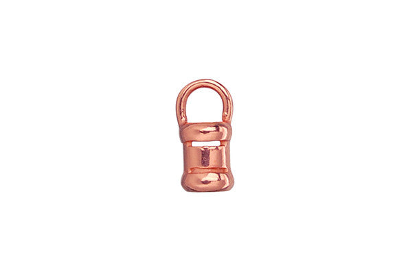 Copper Shiny End Cap Crimps, 11.0mmx5.0mm