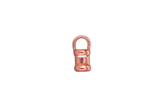Copper Shiny End Cap Crimps, 9.0x4.0mm