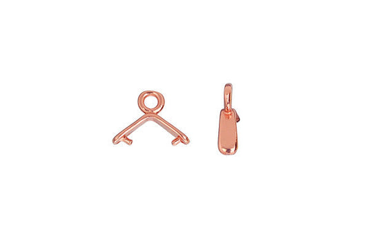 Copper Small Pinch Bail with Top loop, 8.0x10.5mm