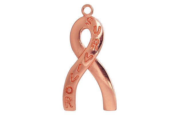 Copper Survivor Ribbon Charm, 32.0x19.0mm
