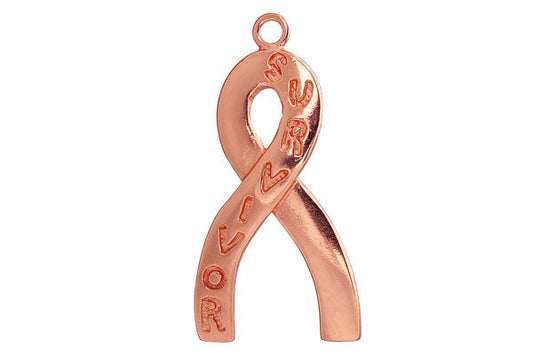 Copper Survivor Ribbon Charm, 32.0x19.0mm