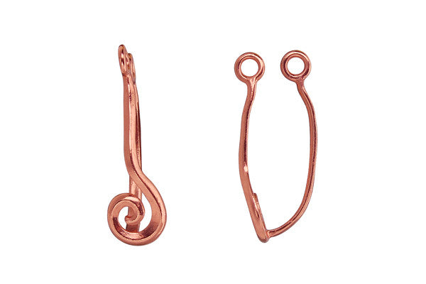 Copper Swirl Donut Bail, 27.0x8.0mm