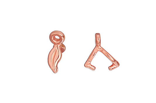Copper Tiny Leaf Pinch Bail, 8.5x.3.0mm