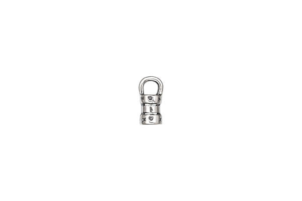 Sterling Silver Patterned End Cap Crimp, 10.0mmx4.5mm