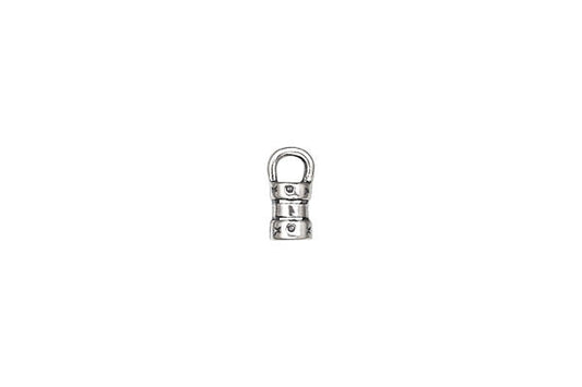 Sterling Silver Patterned End Cap Crimp, 10.0mmx4.5mm