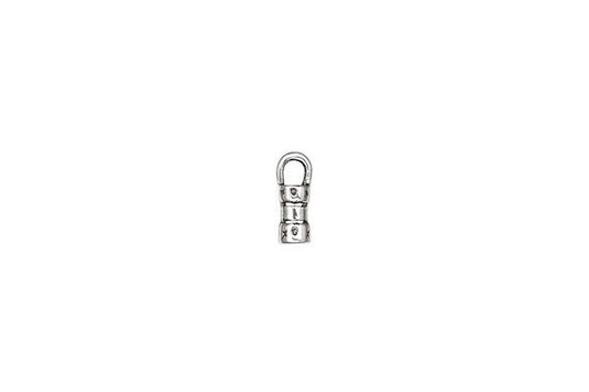 Sterling Silver Patterned End Cap Crimp, 10.0x3.0mm