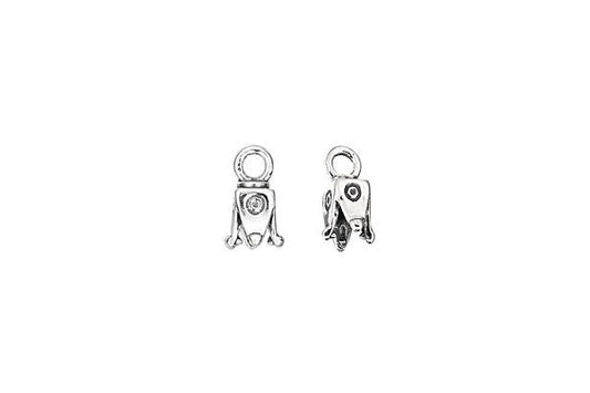 Sterling Silver Square Pronged Cord Ends, 10.5x4.5mm