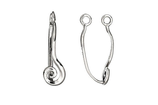 Sterling Silver Swirl Donut Bail, 27.5x8.0mm