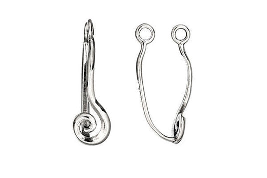 Sterling Silver Swirl Donut Bail, 27.5x8.0mm