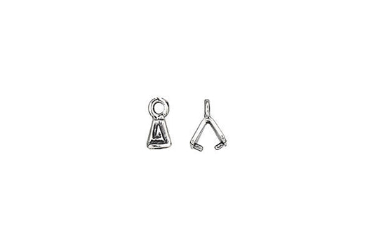 Sterling Silver Tiny Aztec Swirl Pinch Bail, 8.0x3.5mm