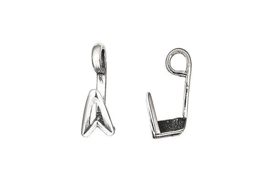 Sterling Silver Up Arrow Stone Hanger, 20.0x7.0mm