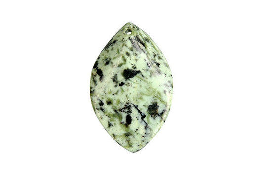 Pendant Green Zebra Wavy Briolette