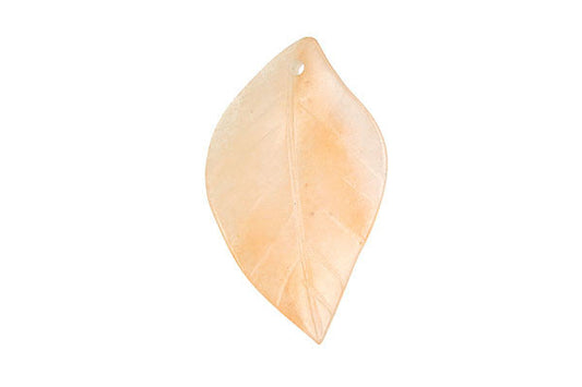 Peach Aventurine Twisted Leaf Pendant, 25x45mm, 1 Piece, Pendant for Jewelry Making