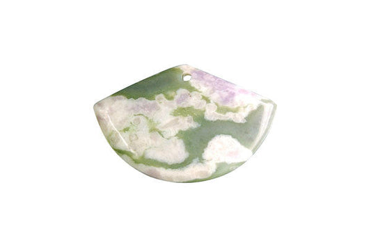 Peace Stone Fan Pendant, 25x40mm, 1 Piece, Pendant for Jewelry Making