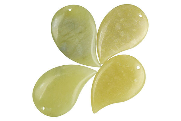Olive "jade" Comma Pendant, 25x40mm, 1 Piece, Pendant for Jewelry Making