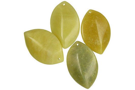 Olive "jade" Wavy Briolette Pendant, 25x40mm, 1 Piece, Pendant for Jewelry Making