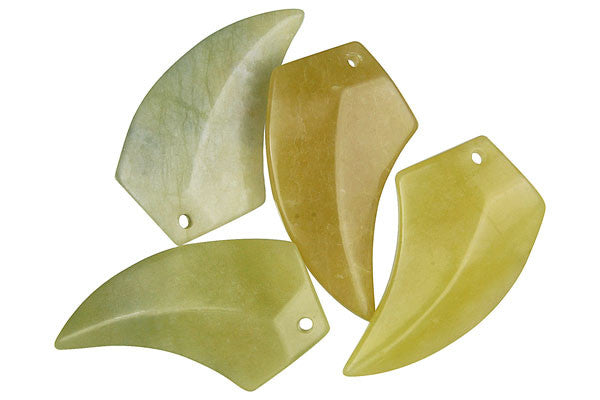 Olive "jade" Eagle Beak Pendant, 28x50mm, 1 Piece, Pendant for Jewelry Making