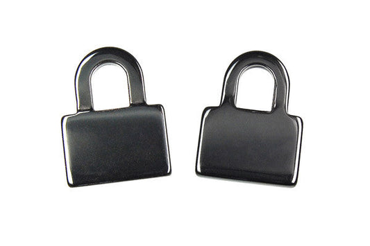 Hematite Lock Pendant, 18x25mm, 2 Pieces, Pendant for Jewelry Making