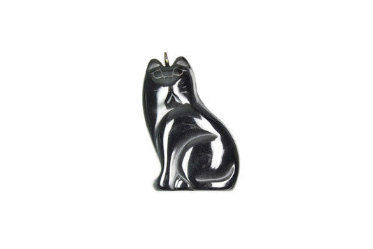 Hematite Cat Pendant, 20x30mm, 1 Piece, Pendant for Jewelry Making
