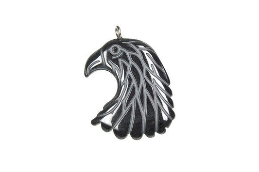 Hematite Eagle Pendant, 24x30mm, 1 Piece, Pendant for Jewelry Making