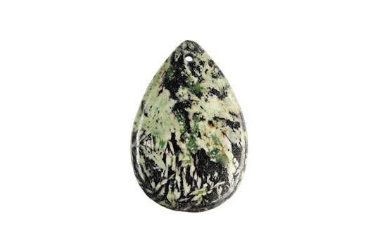 Fireworks Jasper Flat Briolette Pendant, 25x38mm, 1 Piece, Pendant for Jewelry Making