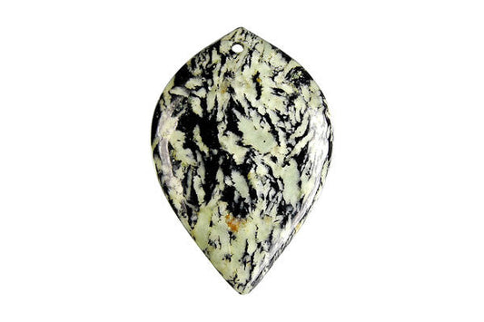 Pendant Fireworks Jasper Heart Leaf