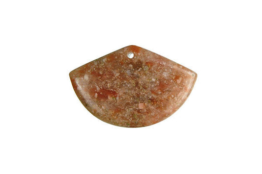 Unakite Fan Pendant, 25x40mm, 1 Piece, Jewelry Making Supplies