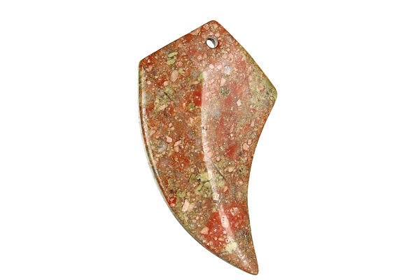 Unakite Eagle Beak Pendant, 28x50mm, 1 Piece, Jewelry Making Supplies