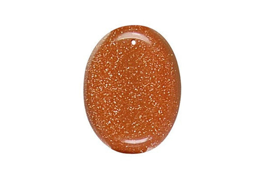 Gold Stone Flat Oval Pendant, 30x40mm, 1 Piece, Pendant for Jewelry Making