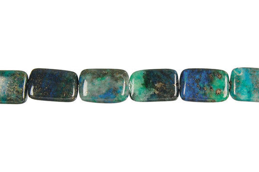 Azurite Flat Rectangle Beads, 16-Inch Strand, Beads for Jewelry Making