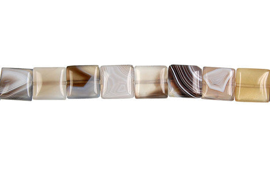 Botswana Agate Flat Square Beads