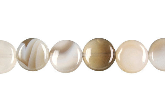 Botswana Agate Button Beads, 16-Inch Strand, Beads for Jewelry Making