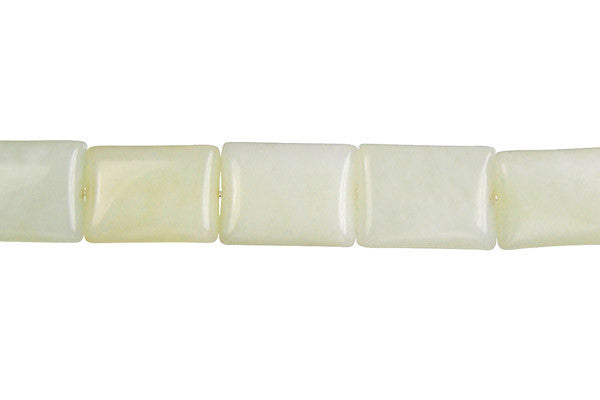 New Jade Puffy Rectangle Light Beads, 16-Inch Strand, Beads for Jewelry Making