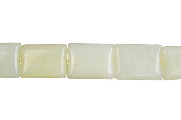 New Jade Puffy Rectangle Light Beads, 16-Inch Strand, Beads for Jewelry Making