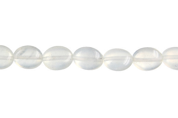New Jade Flat Oval Light Beads, 16-Inch Strand, Beads for Jewelry Making