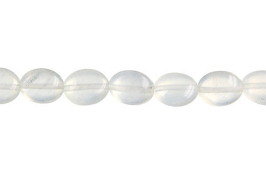 New Jade Flat Oval Light Beads, 16-Inch Strand, Beads for Jewelry Making