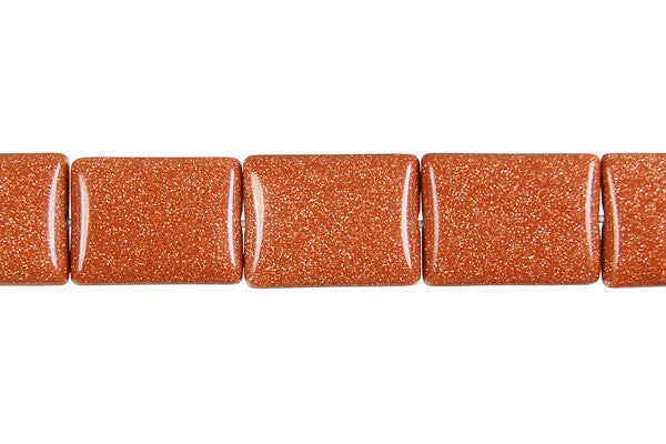 Gold Stone Flat Rectangle Beads